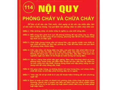 BỘ NỘI QUY TIÊU LỆNH PHÒNG CHÁY CHỮA CHÁY