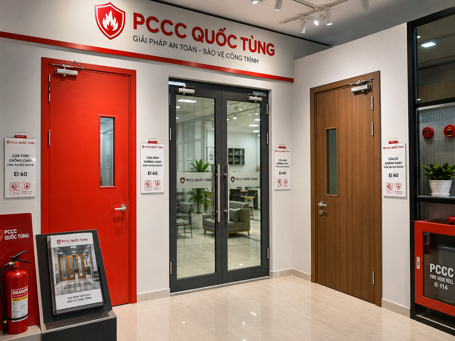 các loại cửa chống cháy thép gỗ kính ứng dụng thực tế
