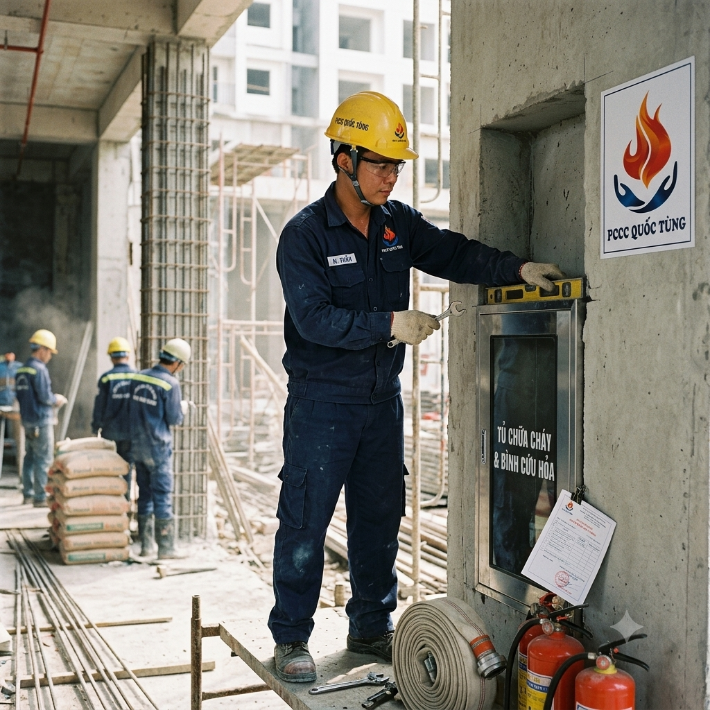 tiêu chuẩn lắp đặt tủ pccc âm tường