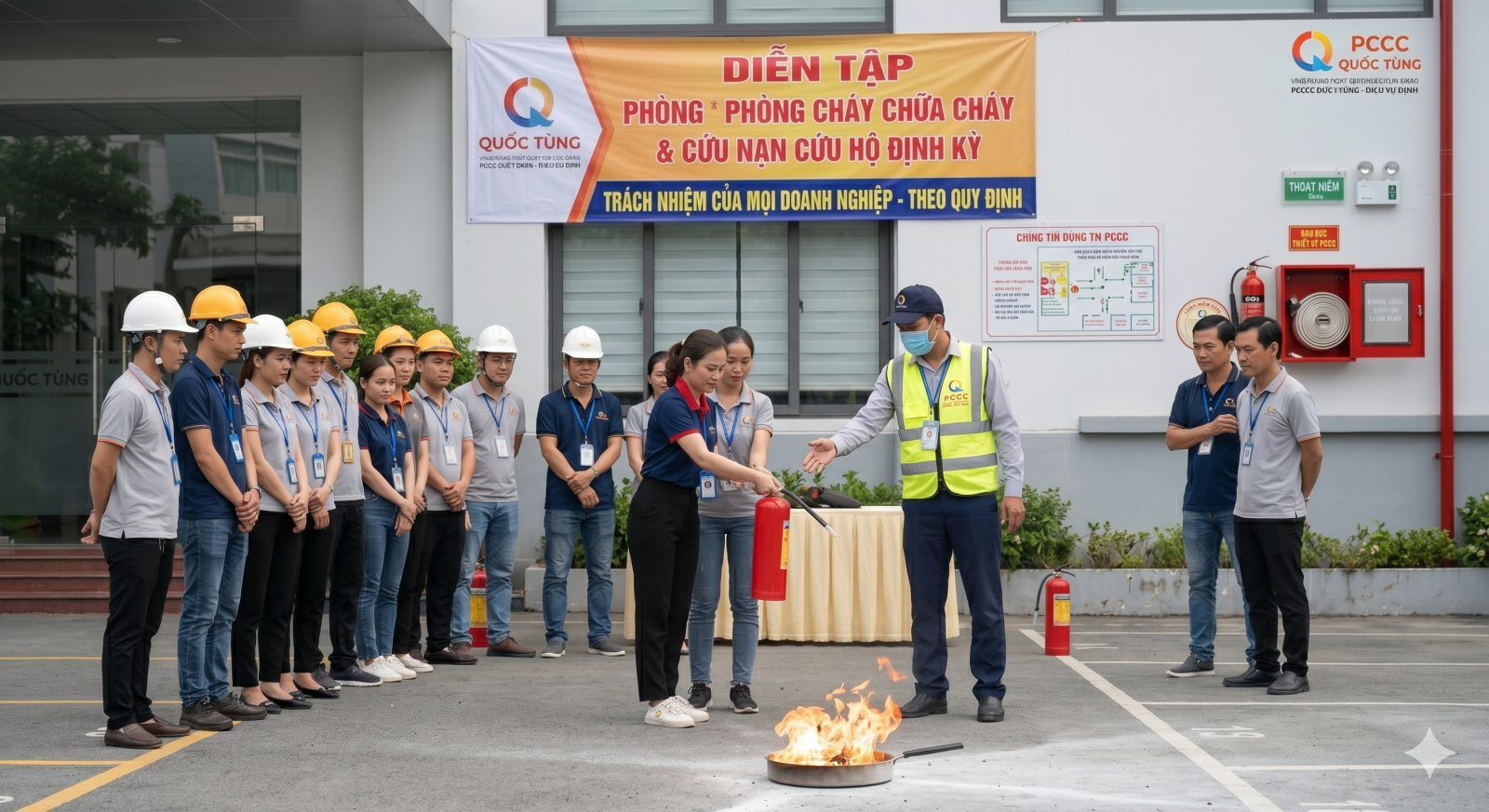 đào tạo diễn tập pccc theo quy định cho nhân viên doanh nghiệp