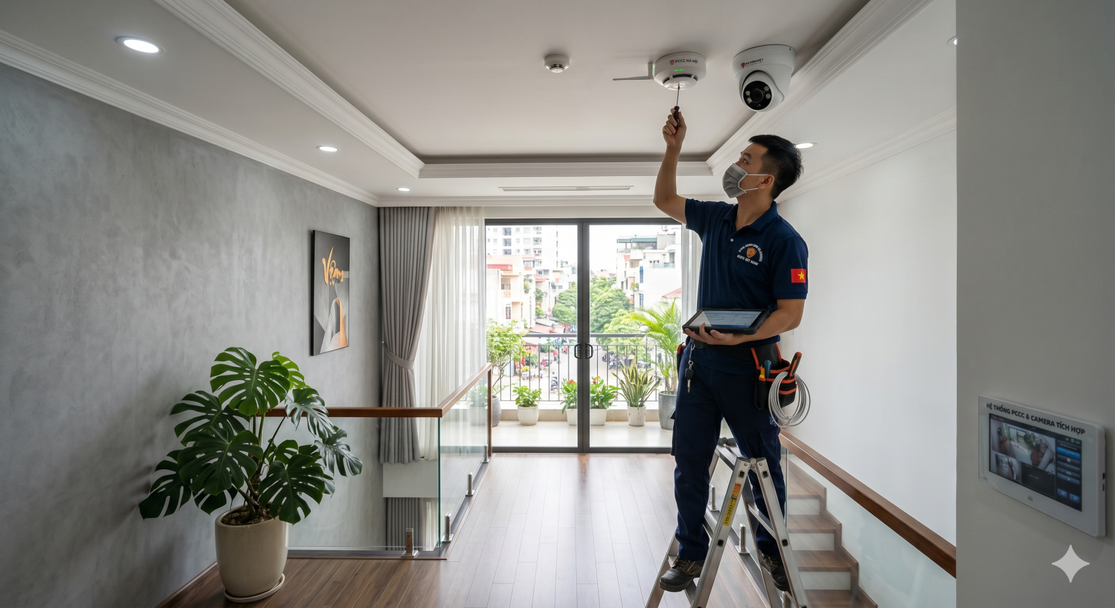 Camera giám sát kết hợp hệ thống báo cháy hiện đại