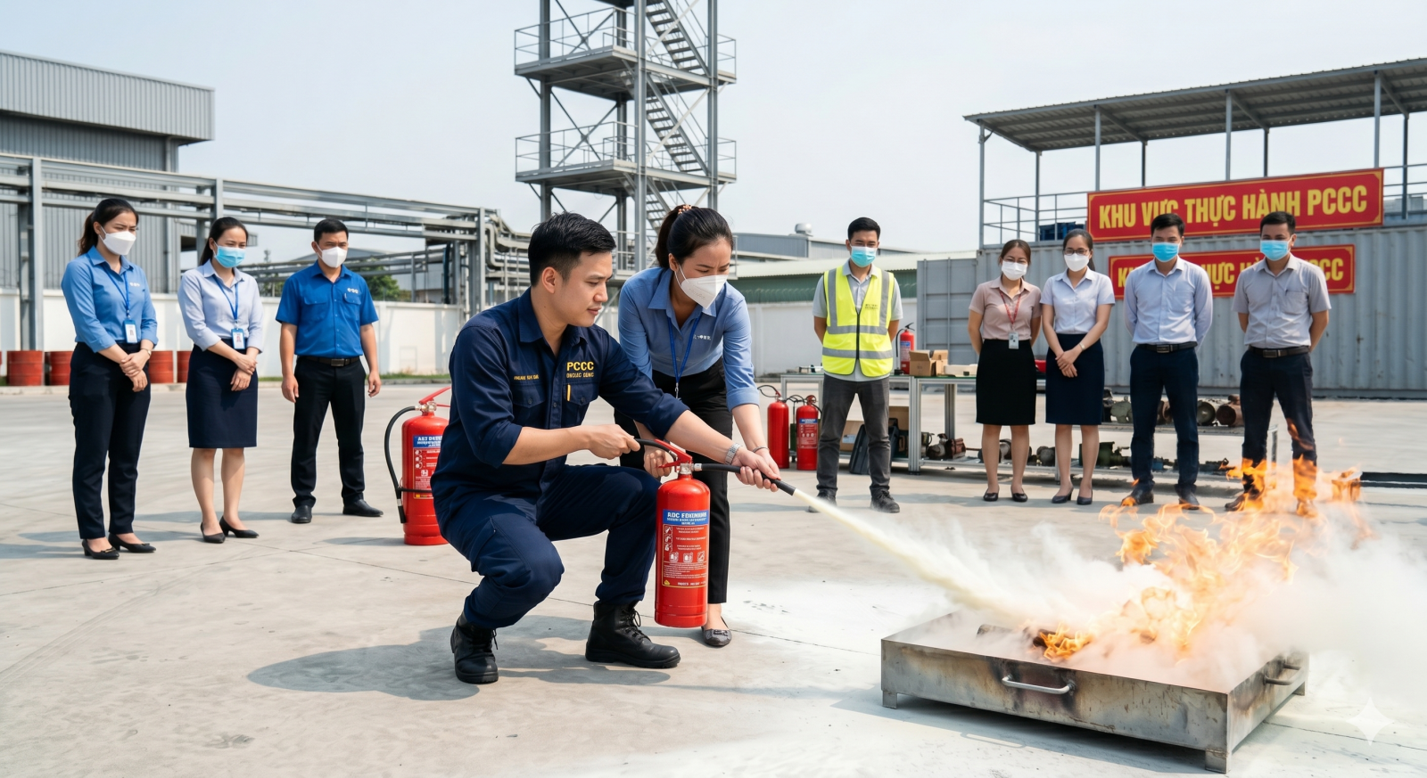 hướng dẫn sử dụng bình chữa cháy ABC tại doanh nghiệp