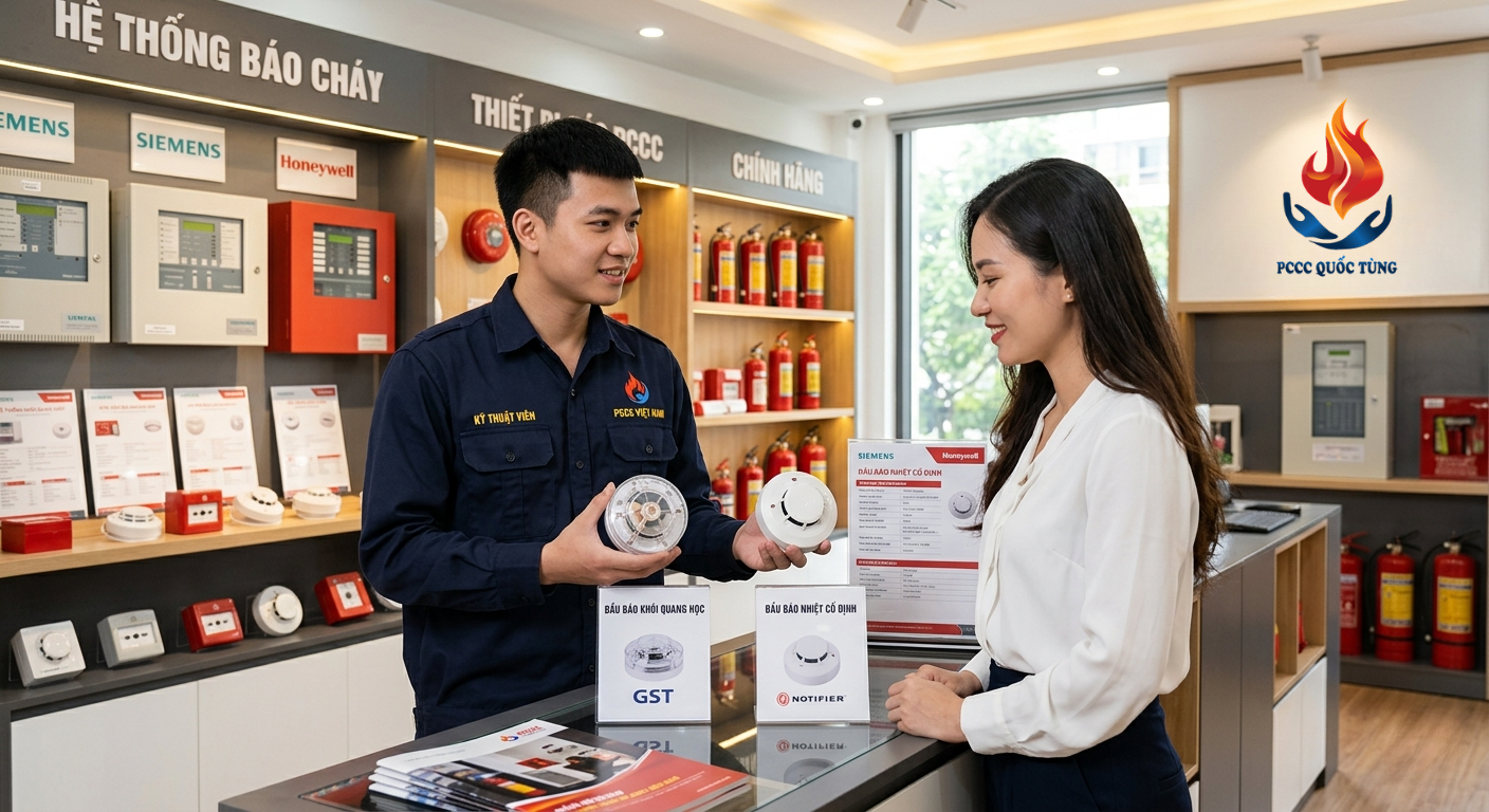 lắp đặt báo cháy lâm đồng so sánh đầu báo khói và đầu báo nhiệt