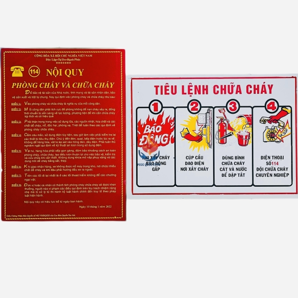 tiêu lệnh phòng cháy chữa cháy chuẩn quy định